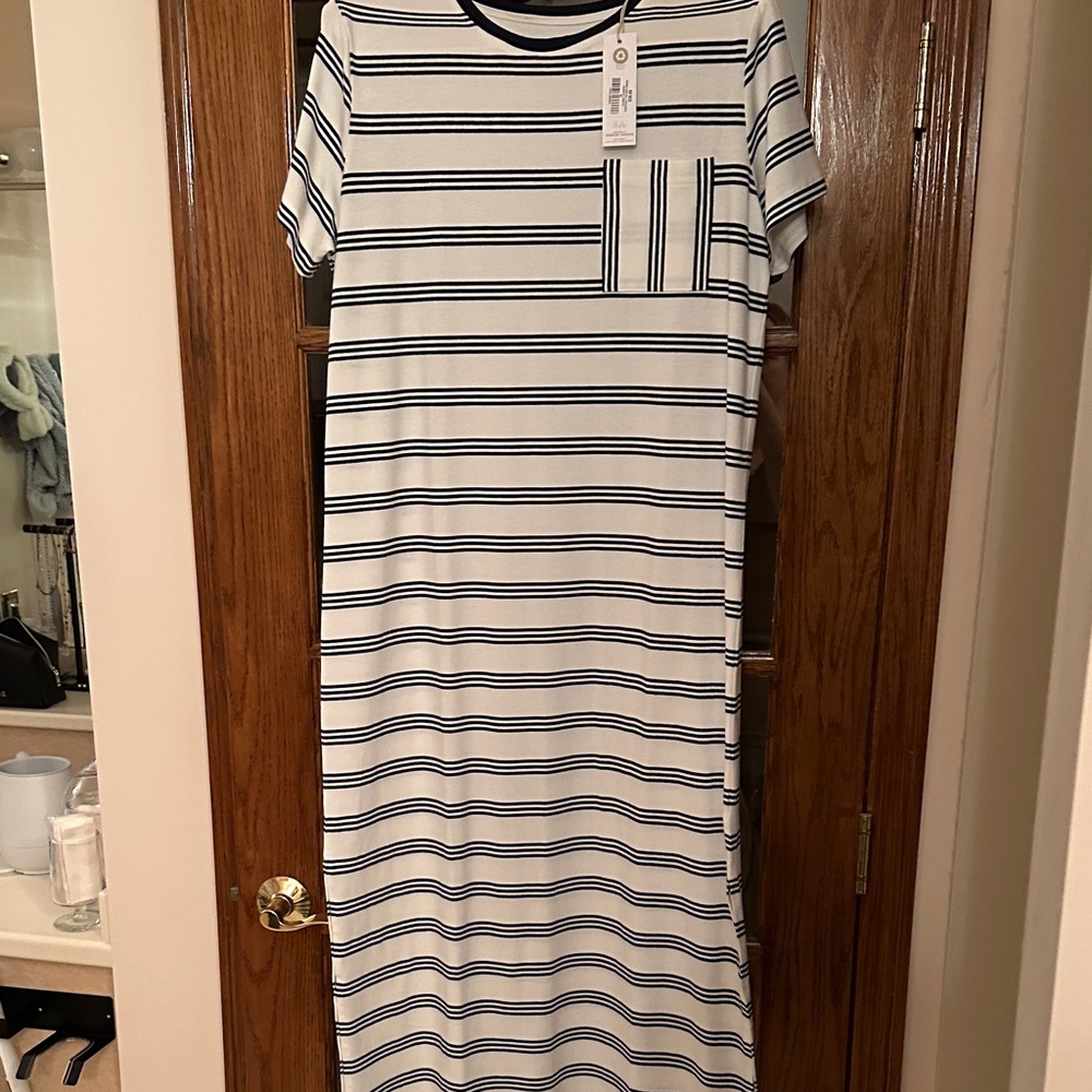 Natural Reflections Black and White Striped Dress